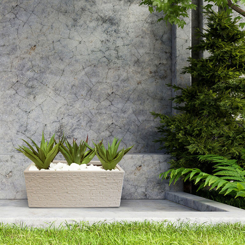 Maceta Jardinera Rectangular Beige image number null