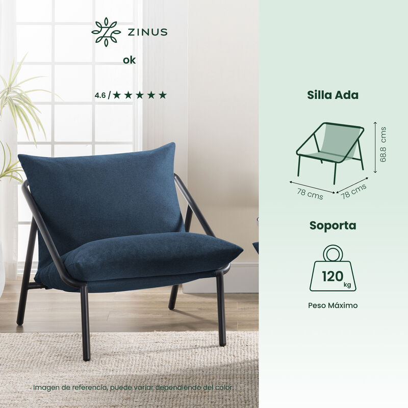 Zinus | Silla De Metal Zinus Ada Con Cojines De... image number null