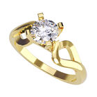 Anillo de Compromiso en Oro Amarillo 14K con Circonia -  Talla:9.5/ FJ829-14Y-CZ-95