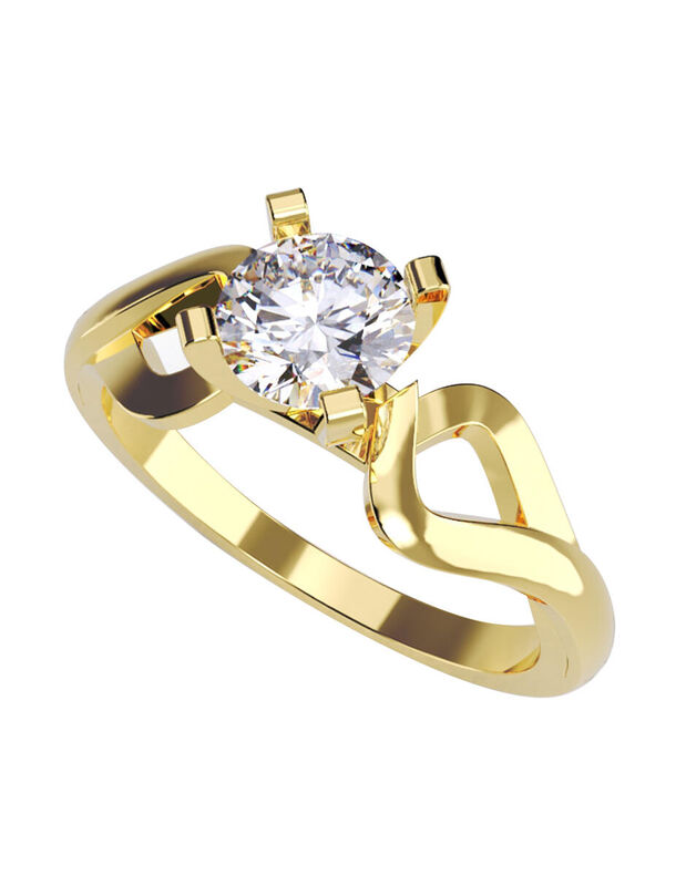 Anillo de Compromiso en Oro Amarillo 10K con Ci... image number null