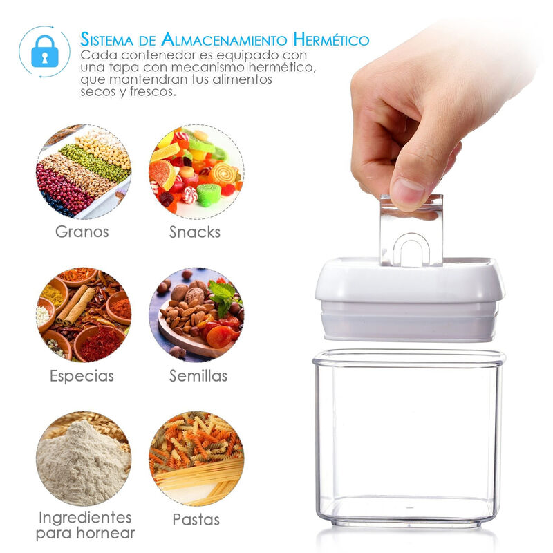 Juego 4 Recipientes Herm&eacute;ticos Cuadrados Grande... image number null