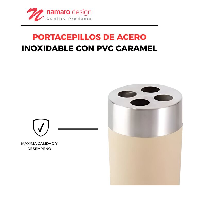 Portacepillos De Acero Inoxidable Con PVC Caram... image number null