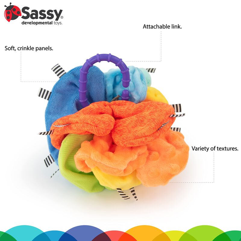 Sensory Toy Sassy Crinkle Ball Para Beb&eacute;s De M&aacute;... image number null