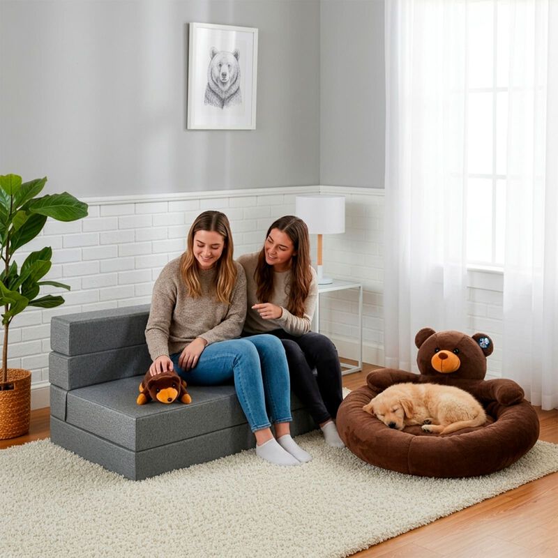 Sill&oacute;n Plegable Matrimonial Atlas Gris Claro + ... image number null