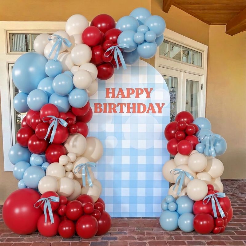 Kit De Arco De Globos Nuttybash Rojo, Blanco Y ... image number null