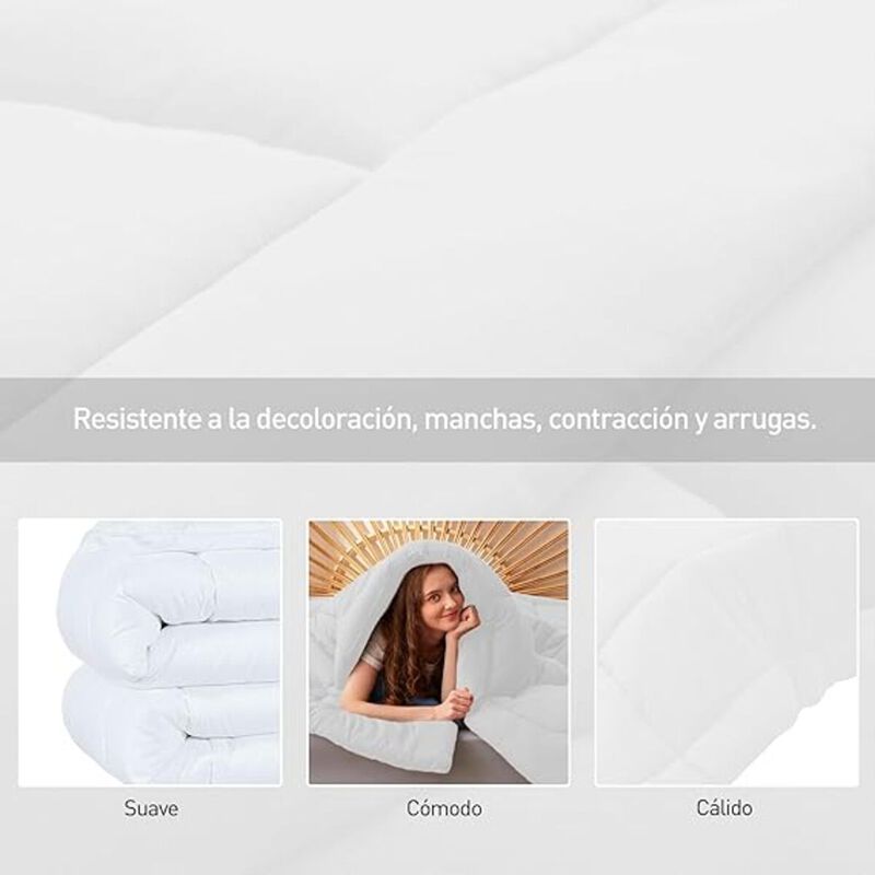Edred&oacute;n Acolchado Matrimonial Blanco Bluelander image number null