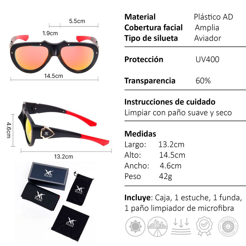 Lentes De Sol Xolek 158 Aviador Gota Rb Uv400 h... image number null