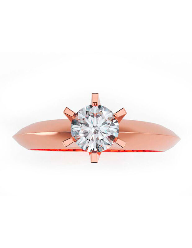 Anillo de Compromiso de 14K con Diamante de Lab... image number null