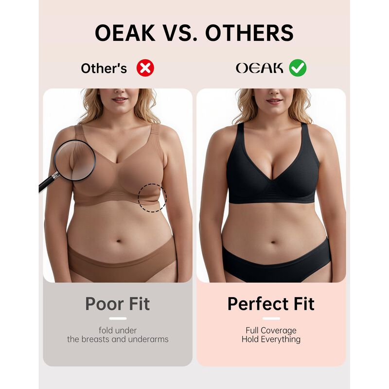 Bra Oeak Deep V Inal&aacute;mbrico, C&oacute;modo para Flexio... image number null