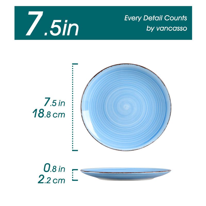 Plato De Ensalada Vancasso Azul 19cm, Juego De ... image number null