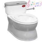 Ba&ntilde;o Entrenador Para Ni&ntilde;os Con Sonido De Agua Asiento Acolchado Antideslizante Soporte Para Papel Higi&eacute;nico Gris