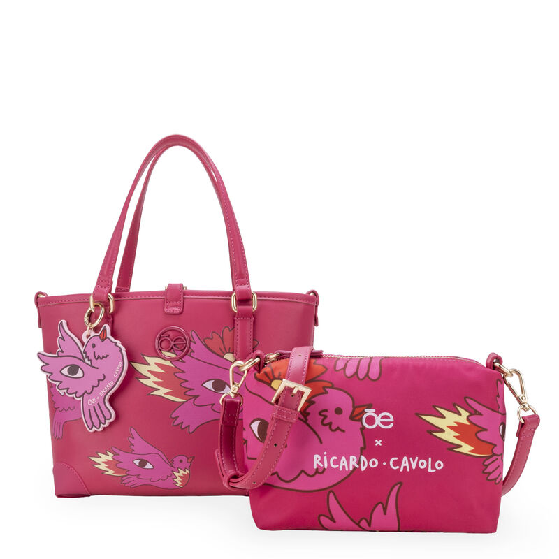 Bolsa Por Ricardo Cavolo Tote Chica Color Rosa image number null