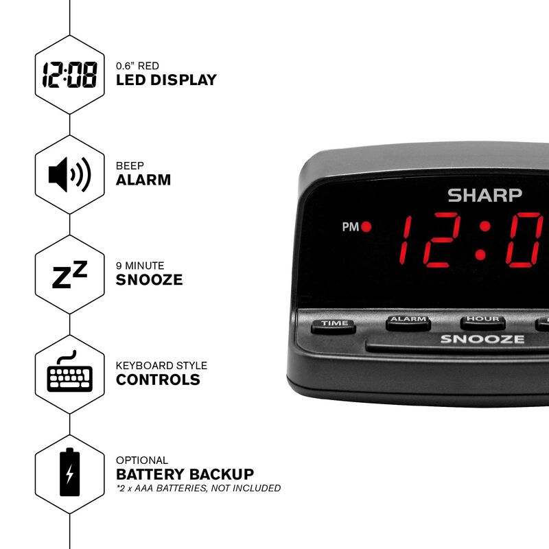 Reloj Despertador Digital Sharp Con Controles T... image number null