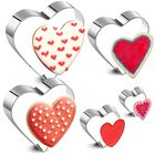Cortadores de galletas Patelai - 5 piezas coraz&oacute;n 3-8 cm