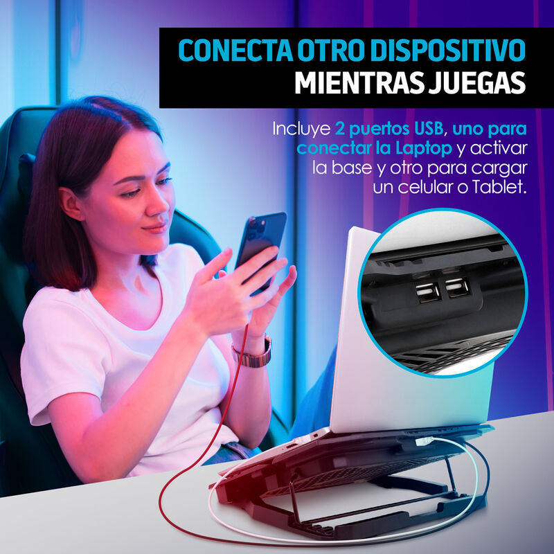 Ventilador y Soporte para Laptop Gamer Enfriado... image number null