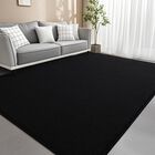 Alfombra De &Aacute;rea Woottpe 183 &times; 274 cm Negra Lavable Con Espuma Viscoel&aacute;stica