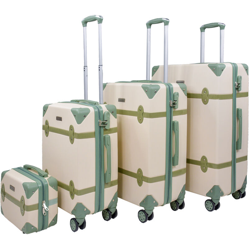 Set 4 Maletas Vintage Beige Retro Tipo Baul image number null
