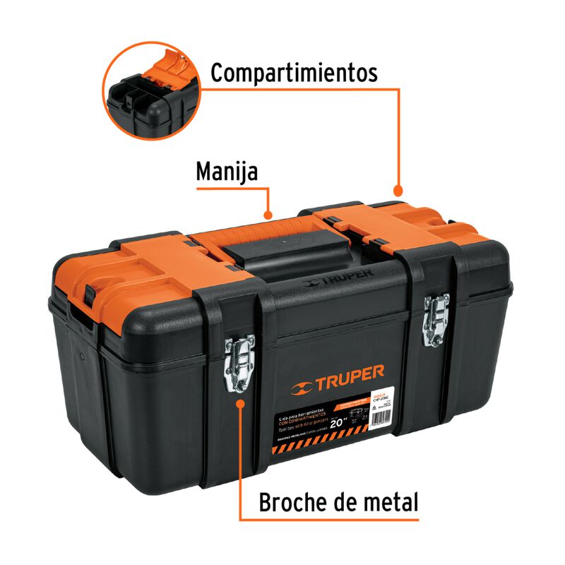 Caja Herramientas Truper 102435 20 Pul Comparti... image number null