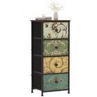 C&oacute;moda Tohomeor Peque&ntilde;a Para Dormitorio Con Dise&ntilde;o Retro De Flores, 4 Cajones