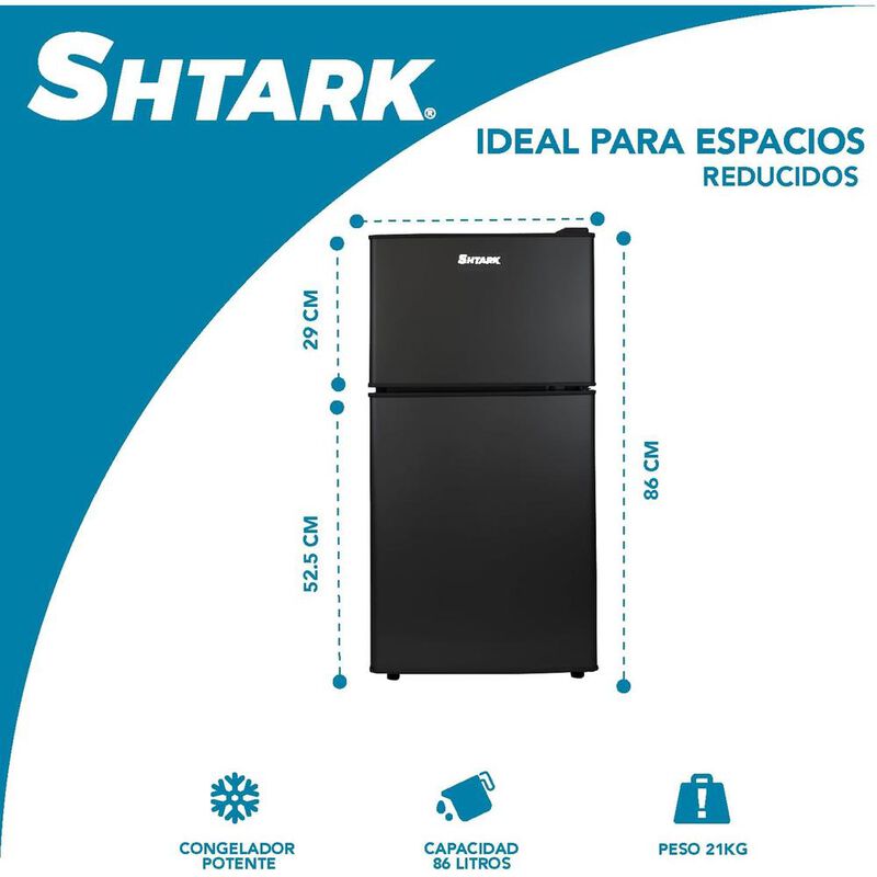 FRIGOBAR SHTARK SHTF2P86LN DE 3 PIES DE 86L 127... image number null