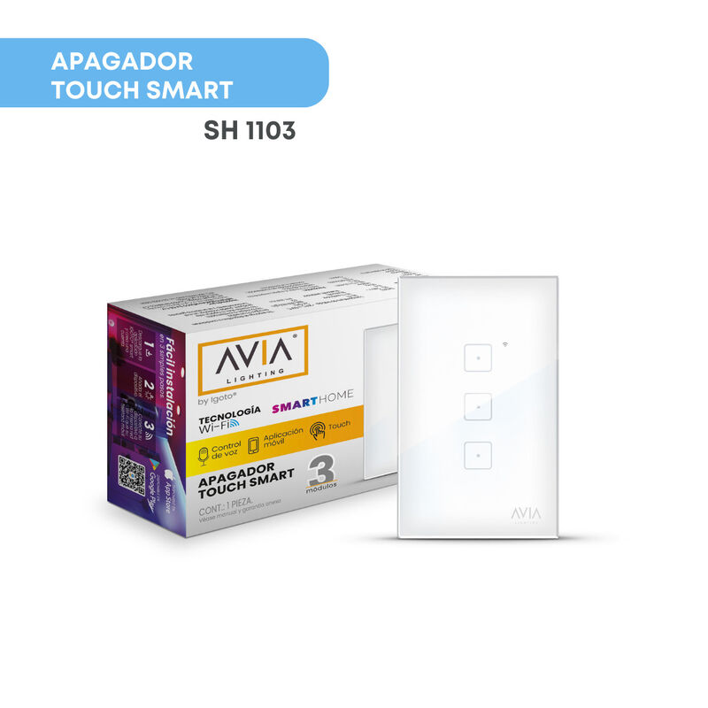 Pack 2 piezas Apagador De Pared Touch De Tres M... image number null