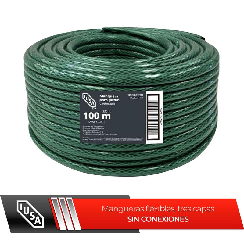 Rollo De Manguera Flexible Tricapa, Iusa, 100 M... image number null