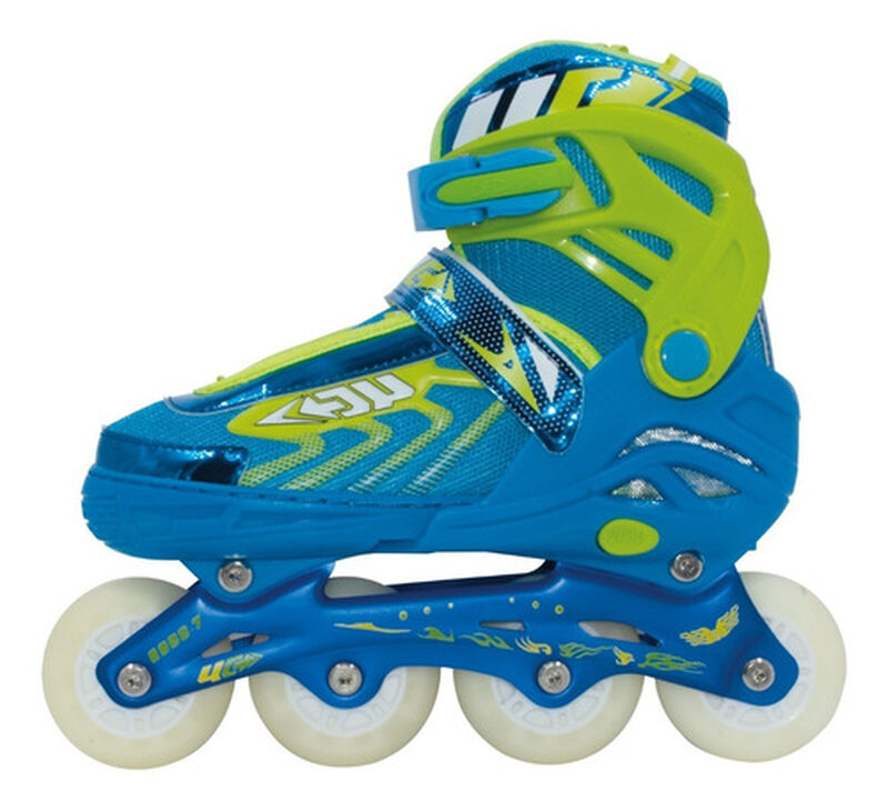 Patines En Linea Pro Azul Ni&ntilde;os Luz Led + Equip... image number null