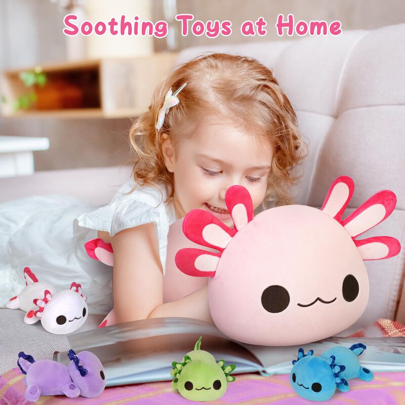 Juguetes De Peluche Mam&aacute; Ajolote Con 4 Beb&eacute;s De... image number null