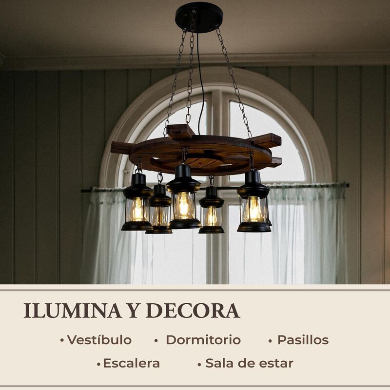 Candil Rustico 6 Luces Modelo Timón image number null