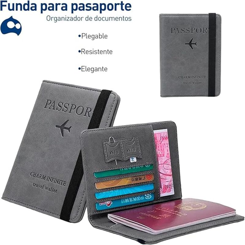 Porta Pasaporte Gris Bluelander image number null
