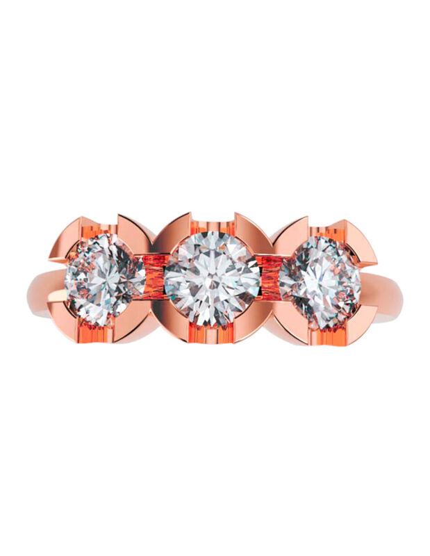 Anillo de Compromiso en Oro de 10K con Circonia... image number null