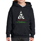 Sudadera Con Capucha Word Art Para Ni&ntilde;a - &Aacute;rbol Navide&ntilde;o Meow - Negro