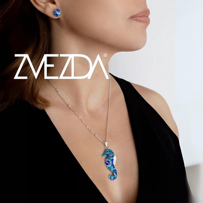 Set Collar y Aretes Seahorse Zvezda 0.925 Mujer image number null