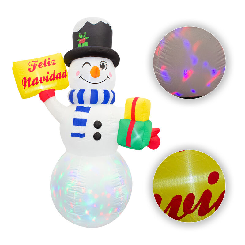 Inflable Navideño Muñeco De Nieve Feliz Navidad... image number null