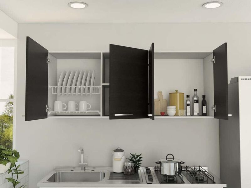 Gabinete Superior Ursa color Blanco y Wengue Vi... image number null