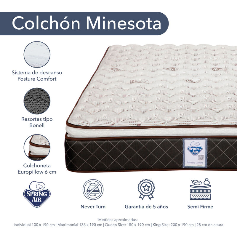Colch&oacute;n Individual Minesota + Almohada Royal + ... image number null