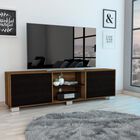 Mesa Para Tv Clasic Cobre Y Wengue Virtual Muebles