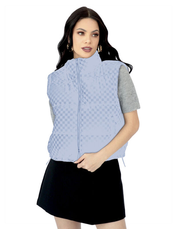 Chaleco Capitonado Corto Gorro Desmontable Azul... image number null