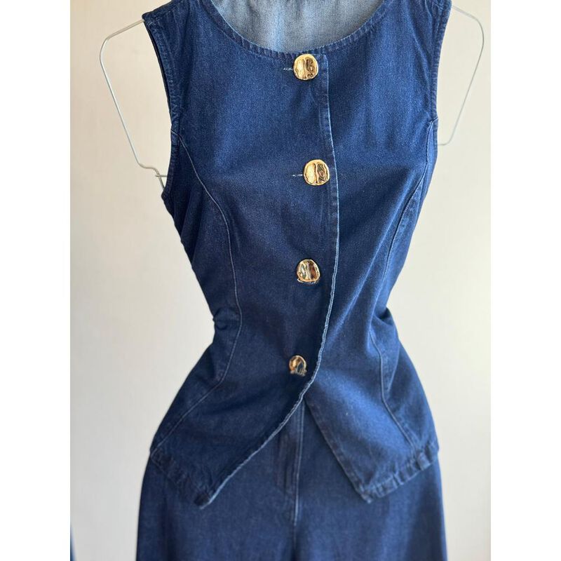 Conjunto de chaleco mezclilla image number null