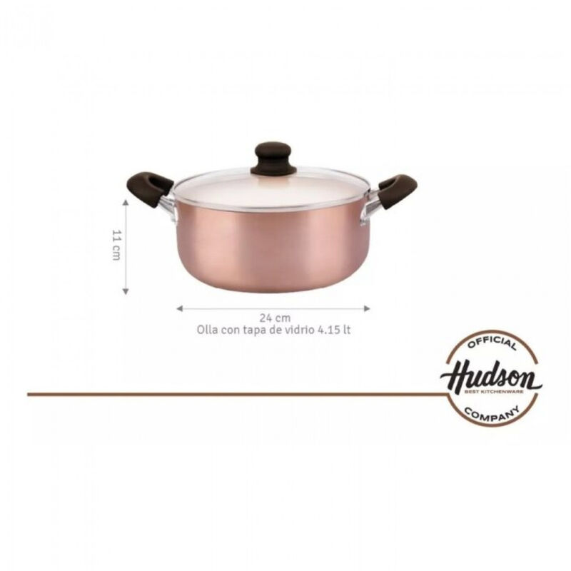 Cacerola Olla HUDSON 24 cm ACD07C Aluminio con ... image number null
