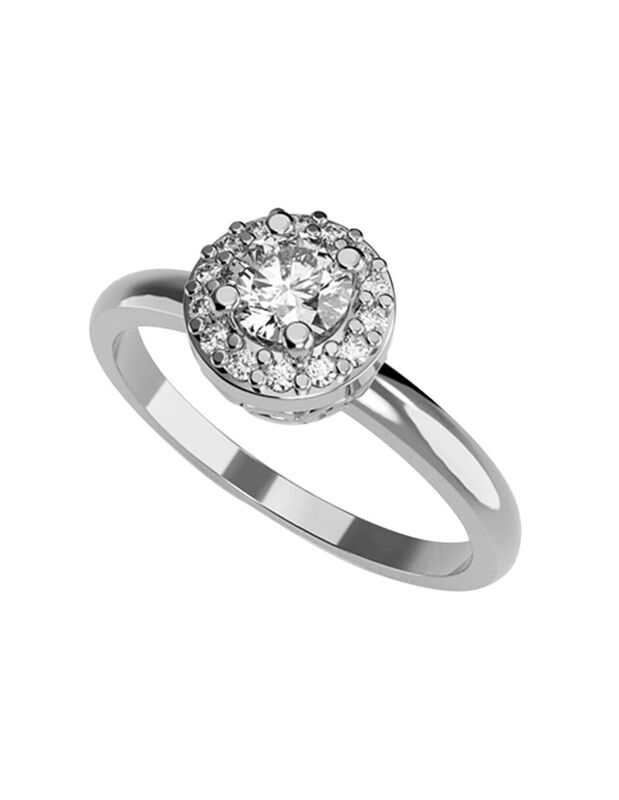 Anillo de Compromiso en Oro Blanco 14K con Circ... image number null