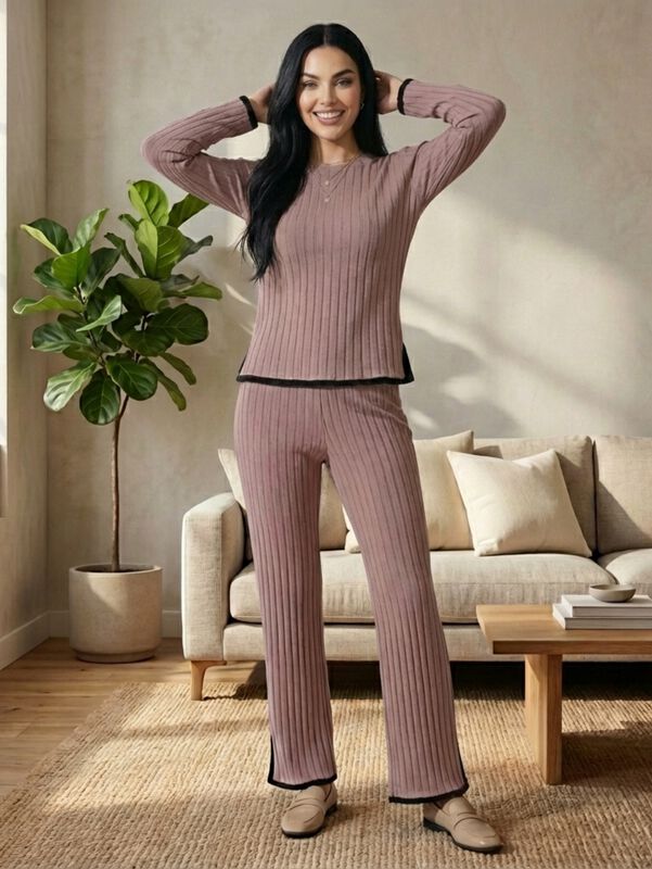 Conjunto de Su&eacute;ter y Pantal&oacute;n Acanalado CONJ-01... image number null