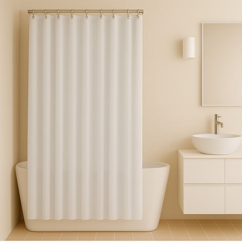 Juego de 2 Cortinas de Ba&ntilde;o - Color Blanco y Gr... image number null