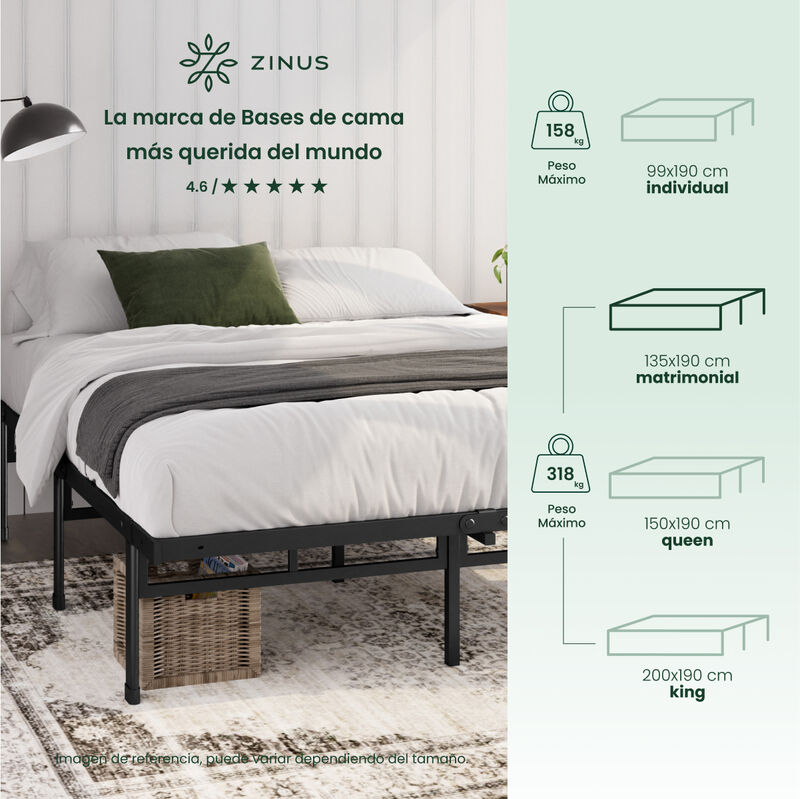 Zinus | Base De Cama Matrimonial Zinus Justin D... image number null