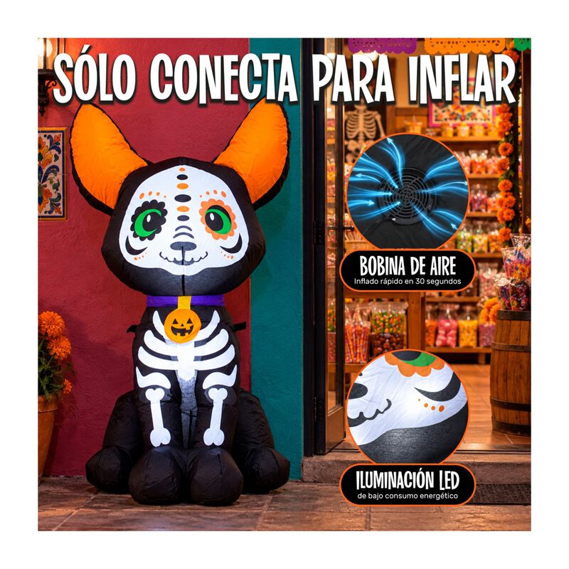 Inflable Halloween Perro Chihuahua Esqueleto 12... image number null