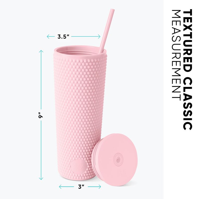 Vaso Simple Modern 680 ml Rosa Con Tapa De Sorb... image number null