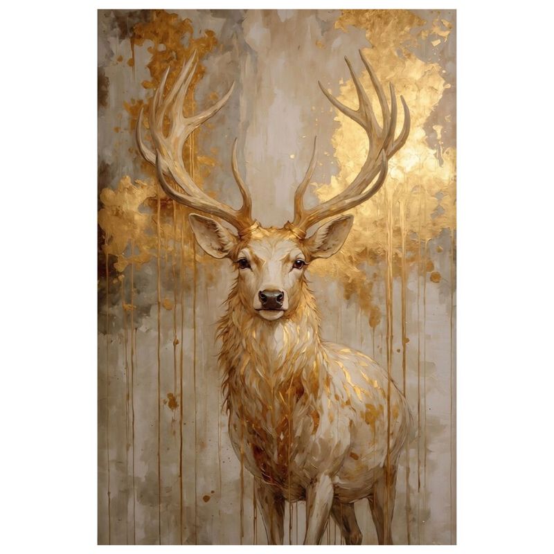 Cuadro Decorativo Animal 70x100cm Venado Ocre image number null