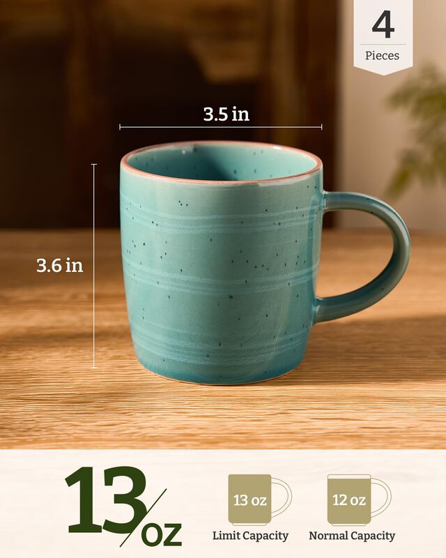 Juego De 4 Tazas De Caf&eacute; Famiware 370 ml Color ... image number null