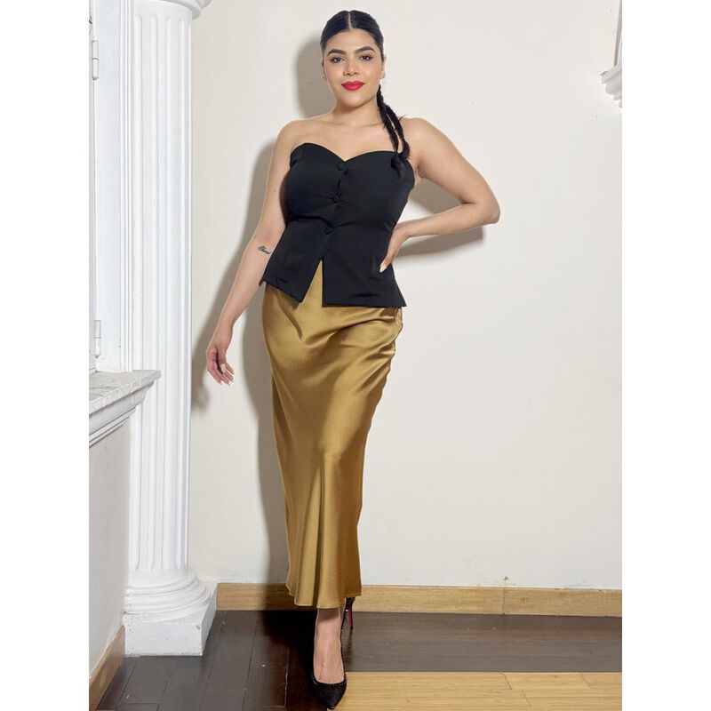 Maxi falda satin image number null