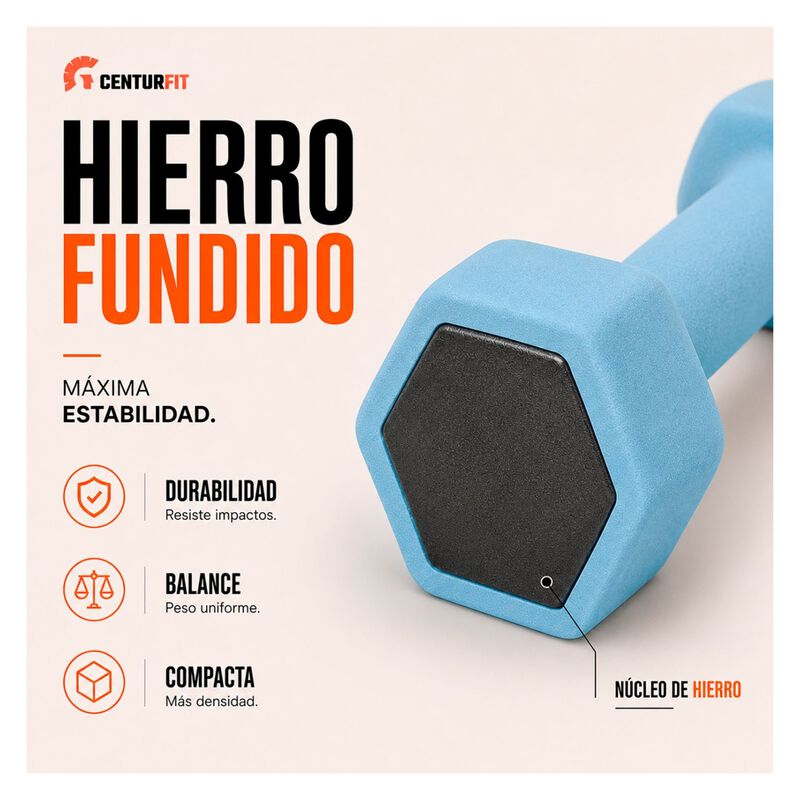 Par Mancuernas Pesa Neopreno Suave 4 Kg Antides... image number null